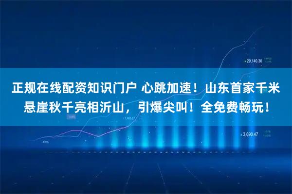 正规在线配资知识门户 心跳加速！山东首家千米悬崖秋千亮相沂山，引爆尖叫！全免费畅玩！